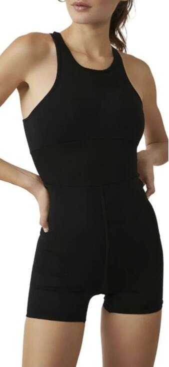 Free People Movement Pants - Free People Movement Every Single Time Runsie Black Athletic Romper Sz M / L